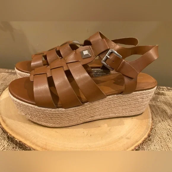 Woman's Sandals Marc‎ Fisher Joven Espadrille Wedge Sandal Size 10 Brown New - Picture 11 of 16
